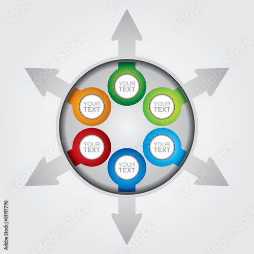Business template, graph and flow diagram illustration