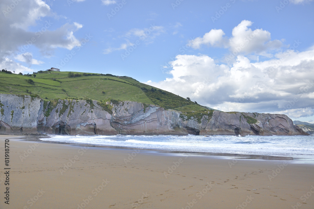 Cliff formed by the Flysch, Northern Spain Cliff formed by the Flysch, Northern Spain