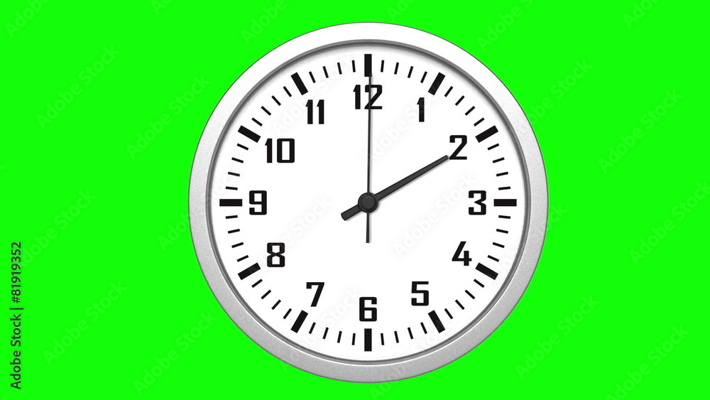 Animated clock counting down 12 hours over 30 seconds