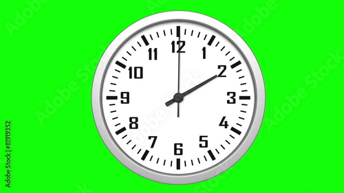 Animated clock counting down 12 hours over 30 seconds