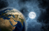 Moon and  Earth
