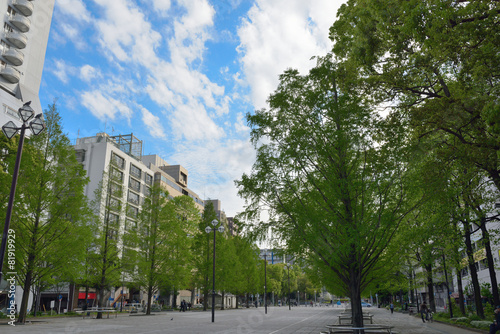 JR関内駅前の関内大通り公園