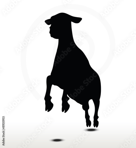 sheep silhouette with jumping pose