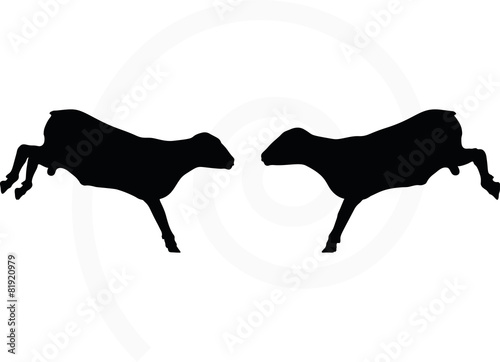 sheep silhouette with jumping pose