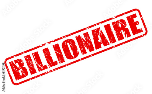 Billionaire red stamp text