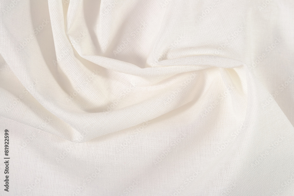 Crumpled white fabric background Crumpled white fabric background