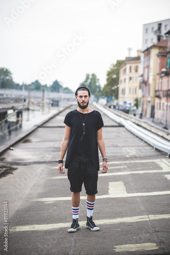 young handsome bearded hipster man