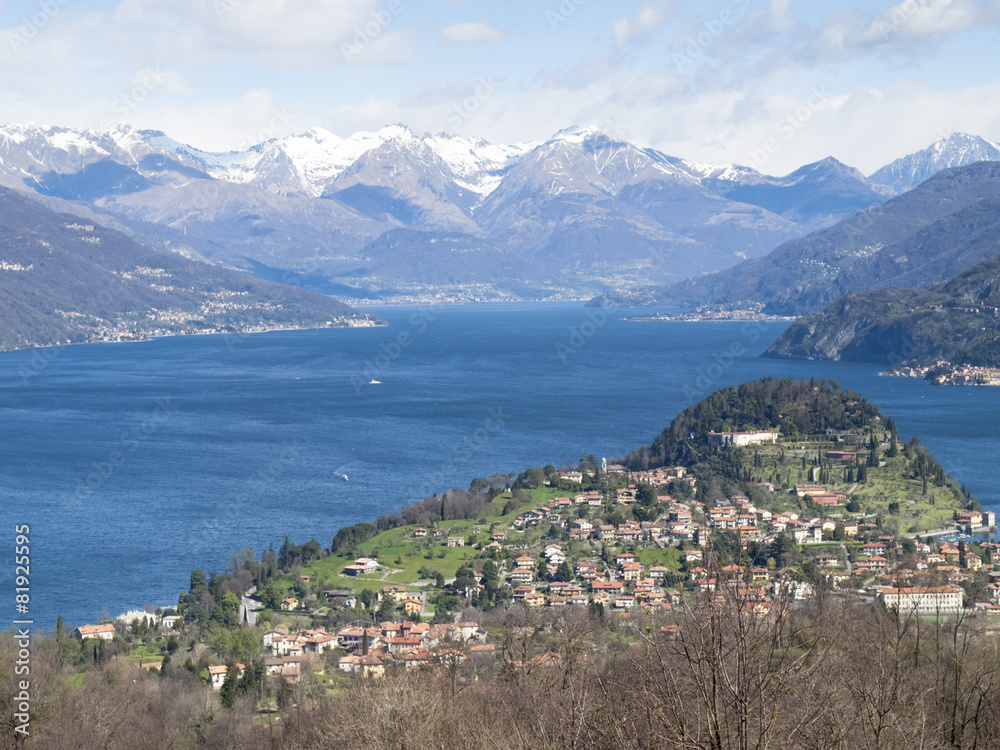 Lake of Como and view of Bellagio