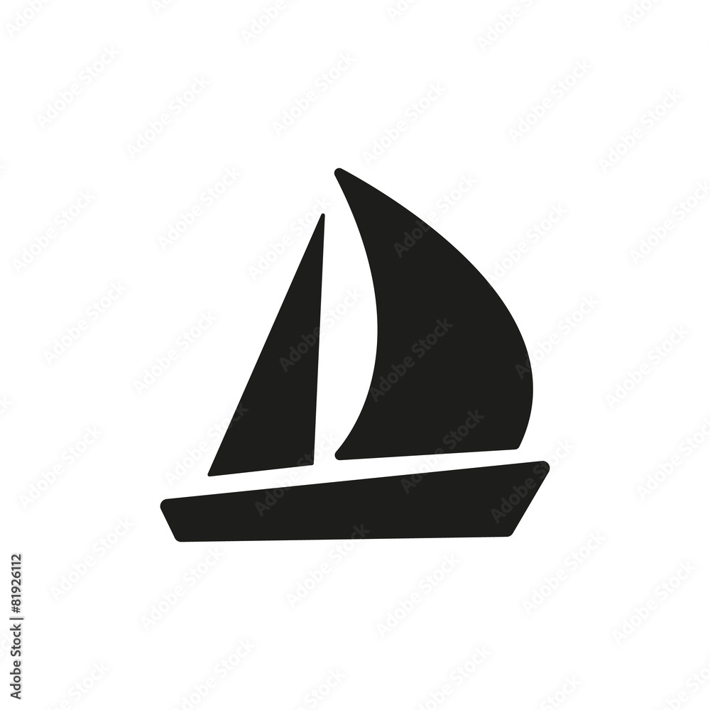 The sailboat icon. Sailing ship symbol. Flat The sailboat icon. Sailing ship symbol. Flat