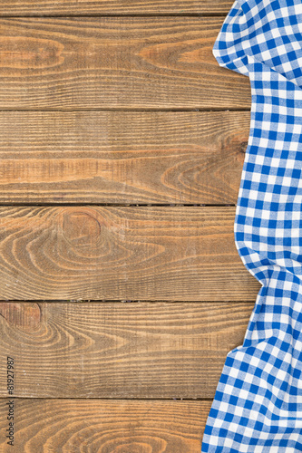 Tablecloth textile on wooden background