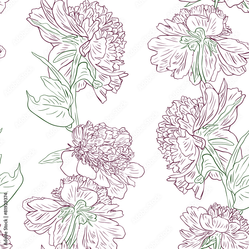 Fototapeta premium vector seamless floral pattern