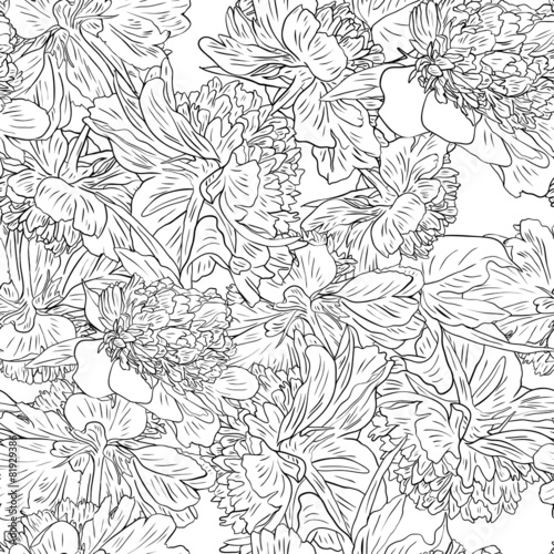 Fototapeta Naklejka Na Ścianę i Meble -  vector seamless floral pattern