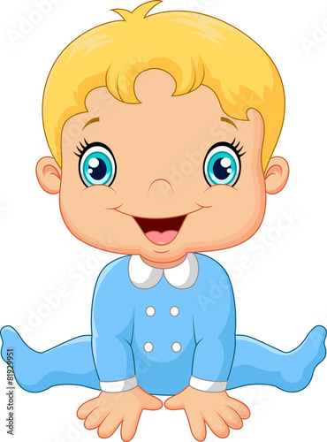 Cartoon happy baby boy