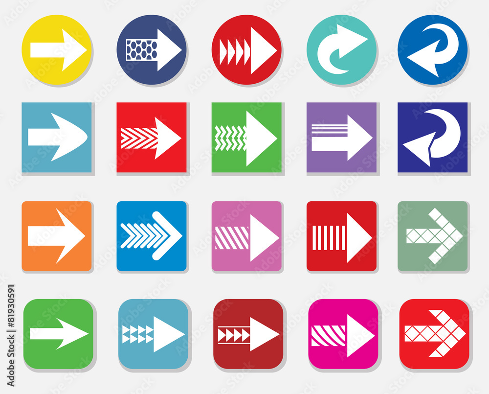 Set of Art Arrow icon vector Set of Art Arrow icon vector