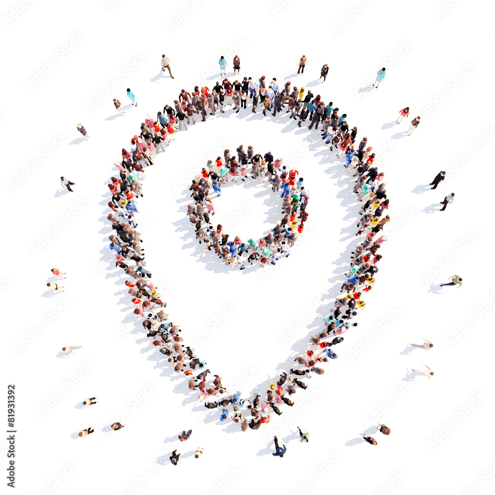 people in the form of a map pointer. people in the form of a map pointer.