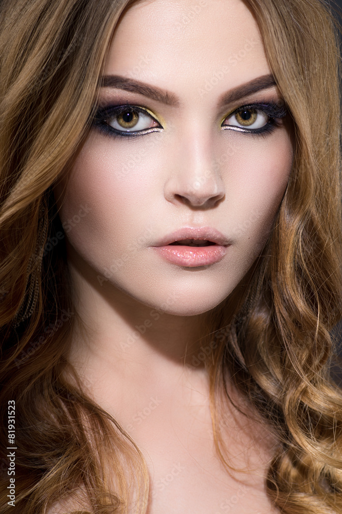 Fototapeta premium Beautiful young model with perfect makeup