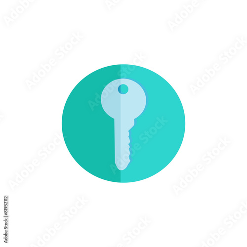 Flat key icon. Isolated from white background