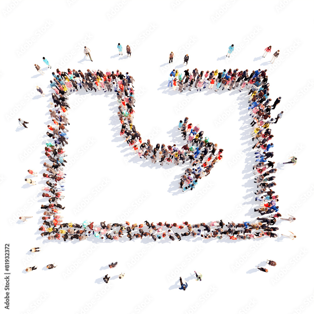 People in the form of arrows. People in the form of arrows.