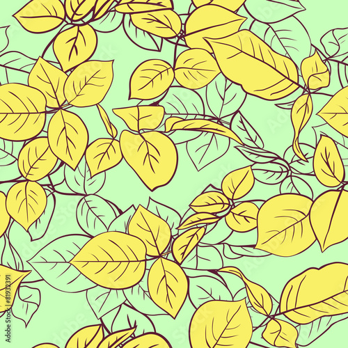 Floral seamless pattern with leaves