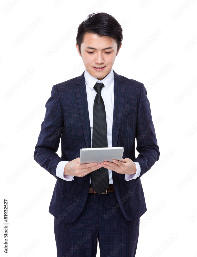 Businessman use of the digital tablet Businessman use of the digital tablet