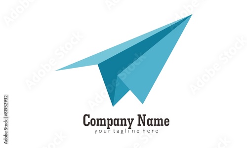 paper plane origami logo vector