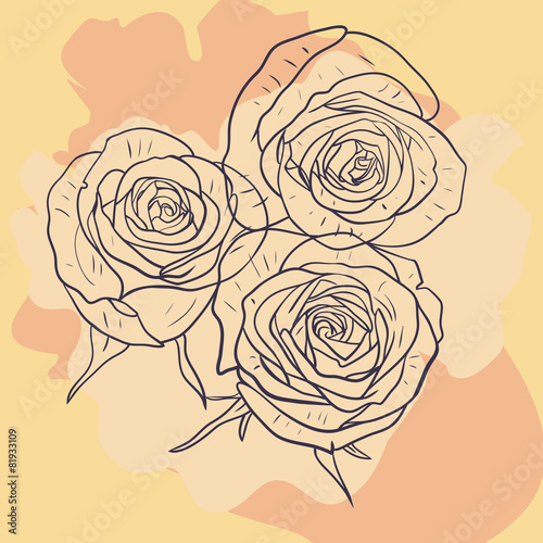 Wallpaper Mural Floral card with roses Torontodigital.ca