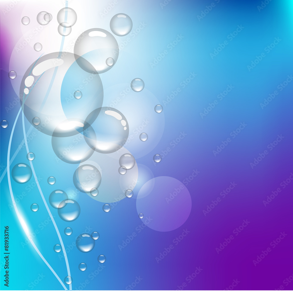Obraz premium lilac-blue background with water drops
