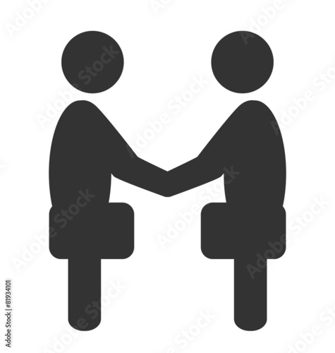 Greeting business handshake situation icon isolated on white bac