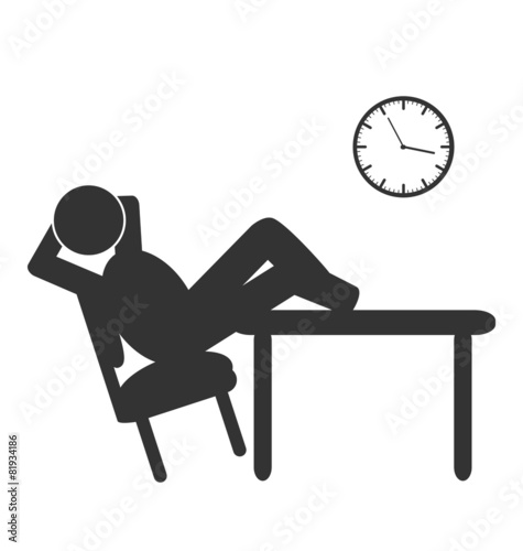 Business office coffee break flat icon isolated on white backgro