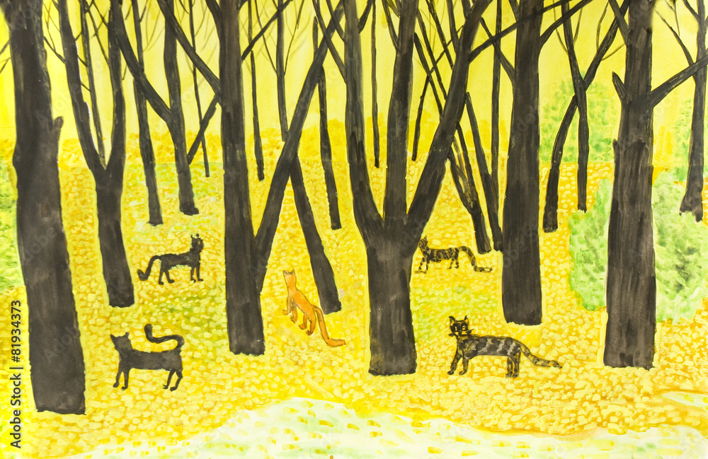 Fototapeta premium Autumn, painting