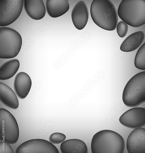 Stones like frame on grayscale background
