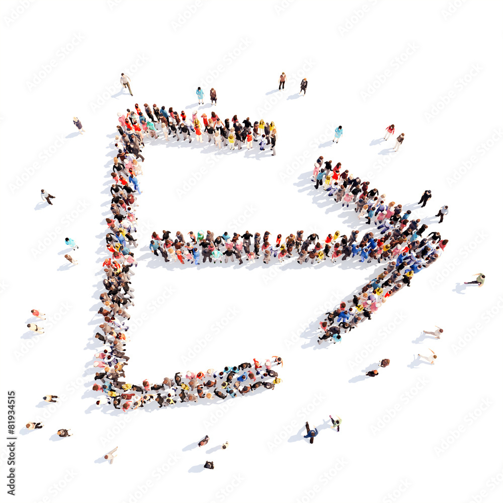 People in the form of arrows. People in the form of arrows.