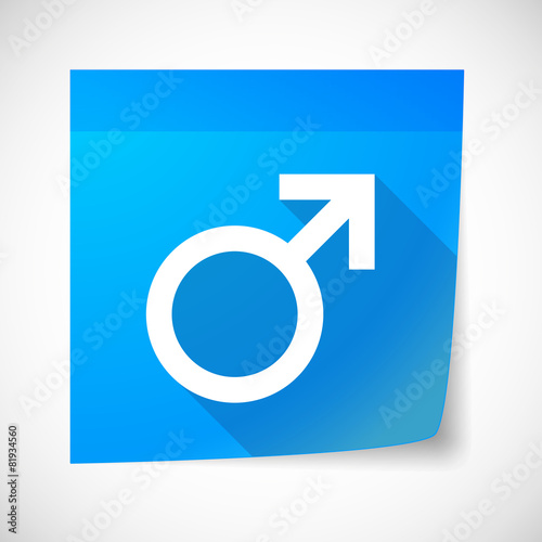 Sticky note icon with a male sign
