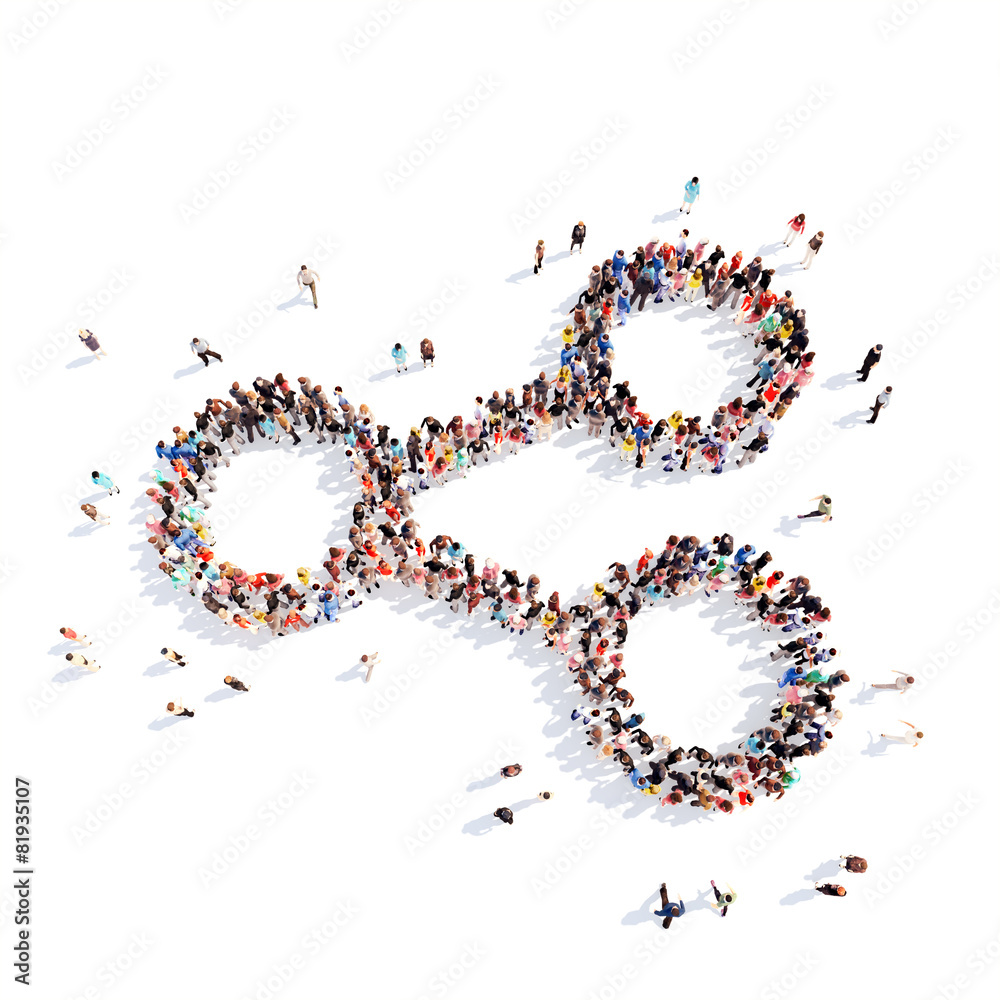 People in the form of an abstract symbol business.
