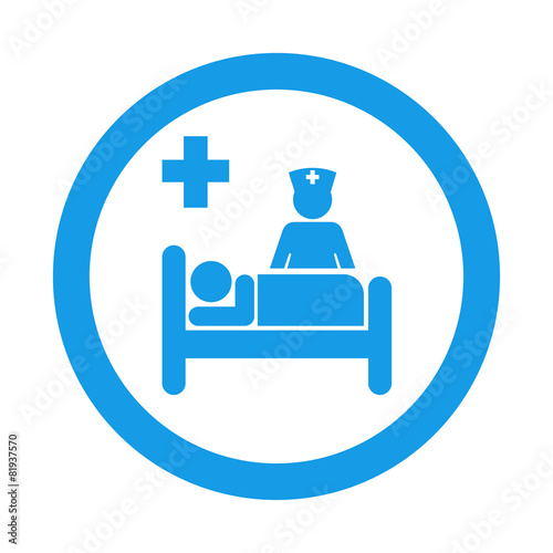 Icono redondo cama de hospital azul #81937570