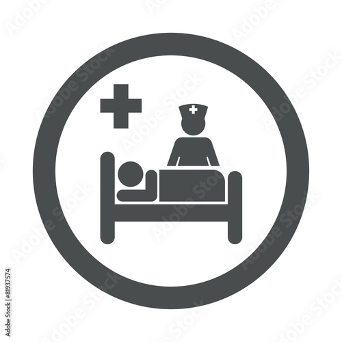Icono redondo cama de hospital gris #81937574
