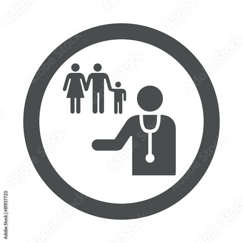 Bild auf Leinwand Icono redondo medico de familia gris