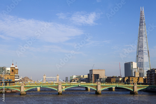 View of the Shard, Southwark Bridge, Tower Bridge and the River
