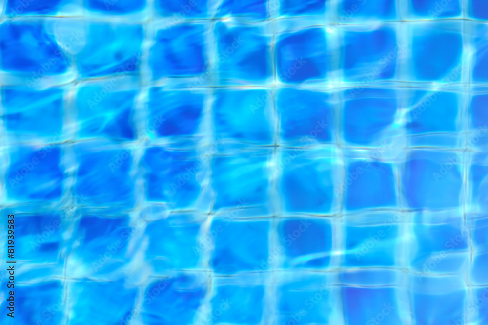 Blue pool blured water background