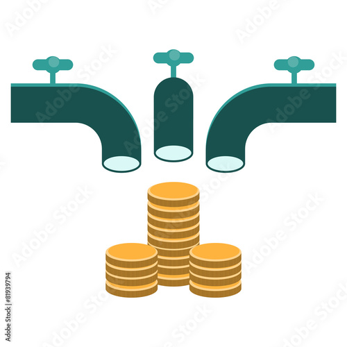 crowd funding, faucet pouring money