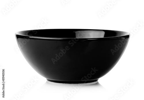 Black bowl isolated on a white background