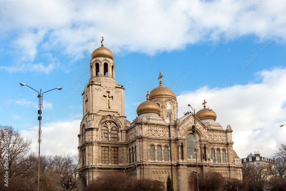 Varna, Bulgaria. View of the Cathedral of Byzantine style