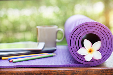 Fototapete Yogaschule yoga mat  © tatomm