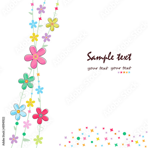 Simple summer flowers decorative greeting card