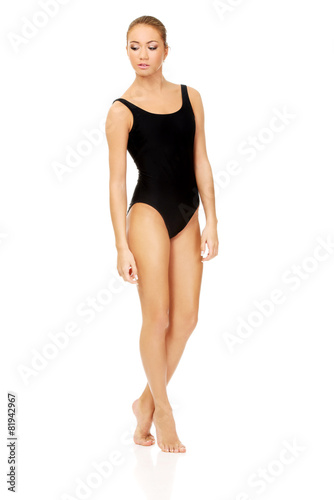 Young beautiful woman in swimsuit.