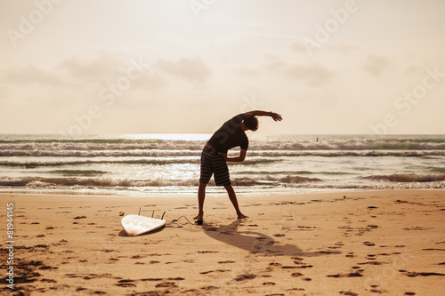 Photography surfer man fitness on the beach