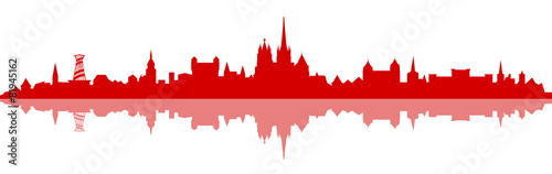 Skyline Lausanne rot