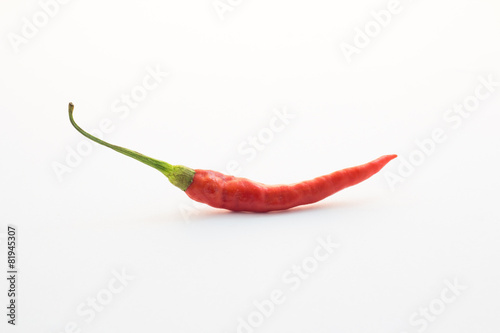 red chilli on white background
