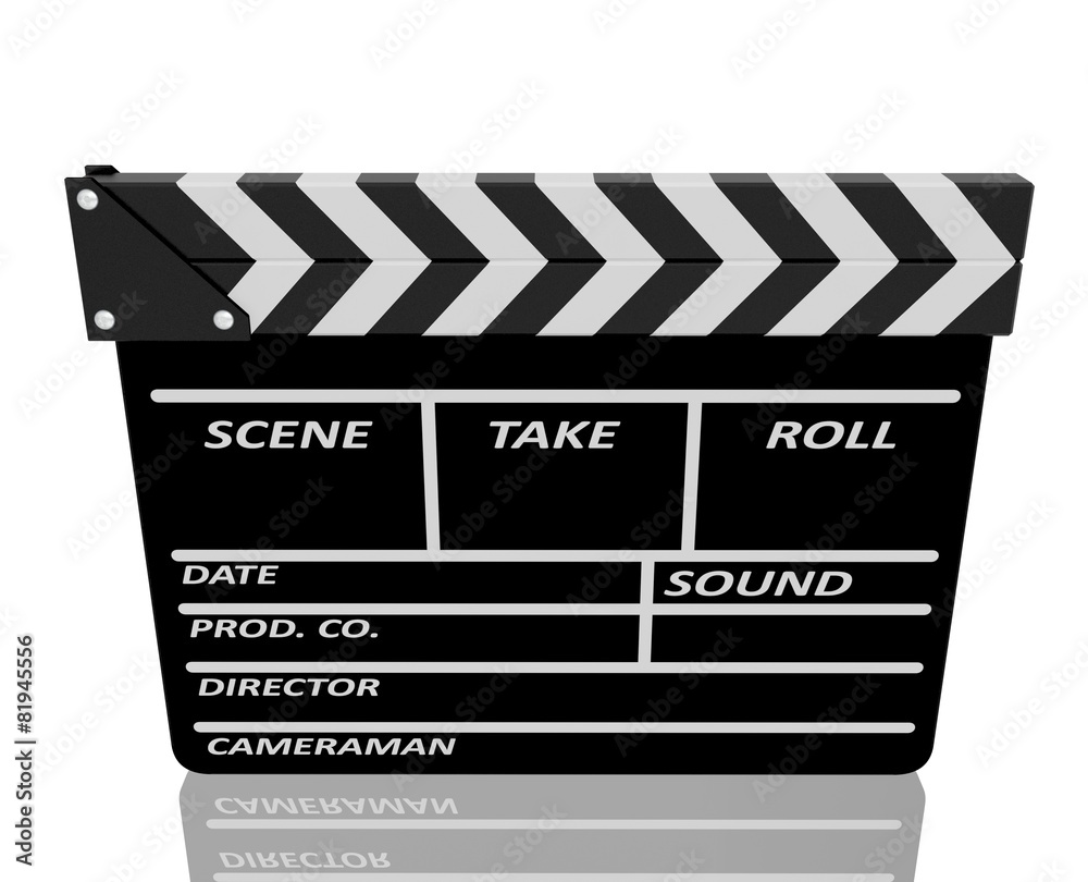 Obraz premium Clapper board on white background