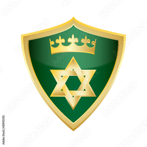 hebrew Jewish Star of magen david shield vector illustration